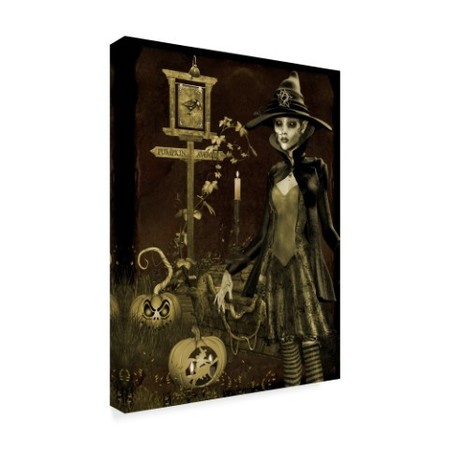 Trademark Fine Art Jean Plout 'Halloween Graveyard 3' Canvas Art, 14x19 ALI37255-C1419GG
